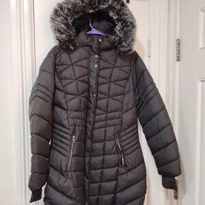 YMI Women's Long Black Puffer Coat Size 1X